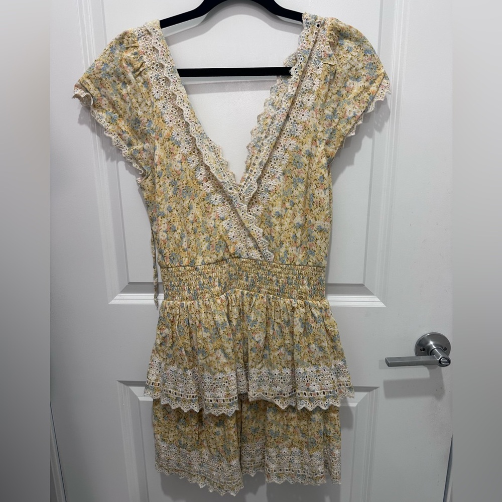 Floral Lace Trim Dress